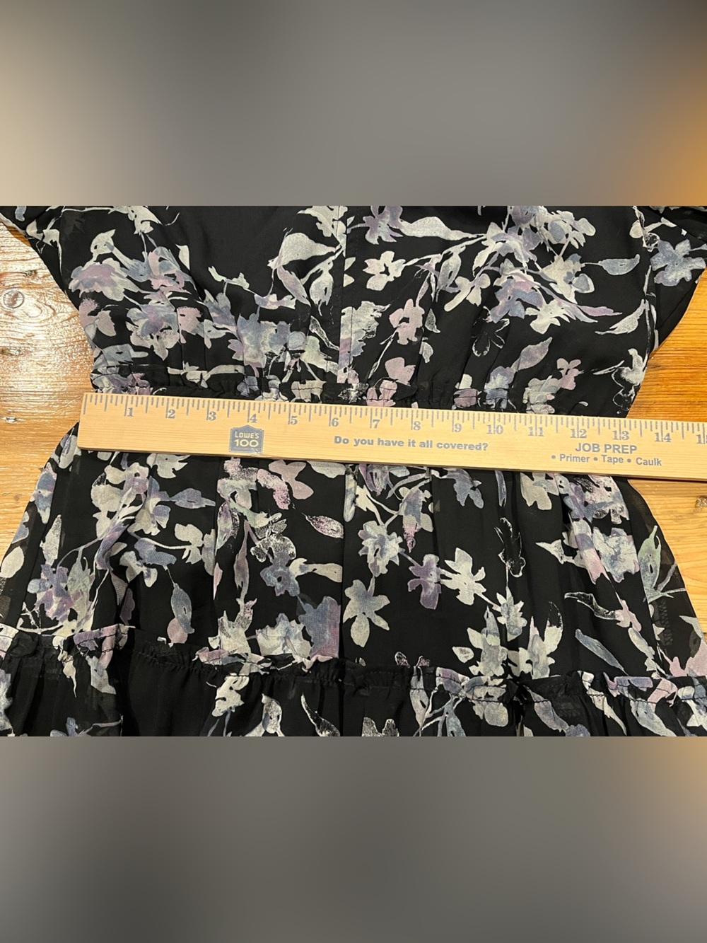 lovestitch Black Floral V-Neck Tiered Mini Dress • Size Medium • EUC - Picture 6 of 7